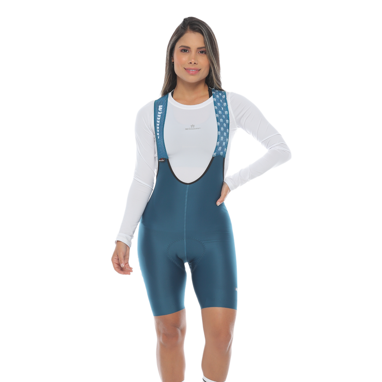 Pantaloneta De Ciclismo Híbrida F Azul Petroleo