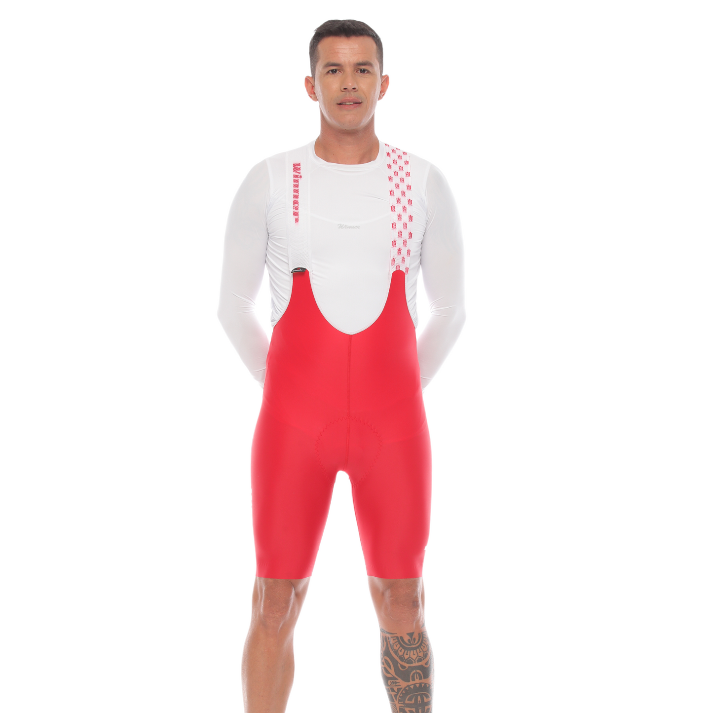 Pantaloneta De Ciclismo Híbrida Masculina Roja