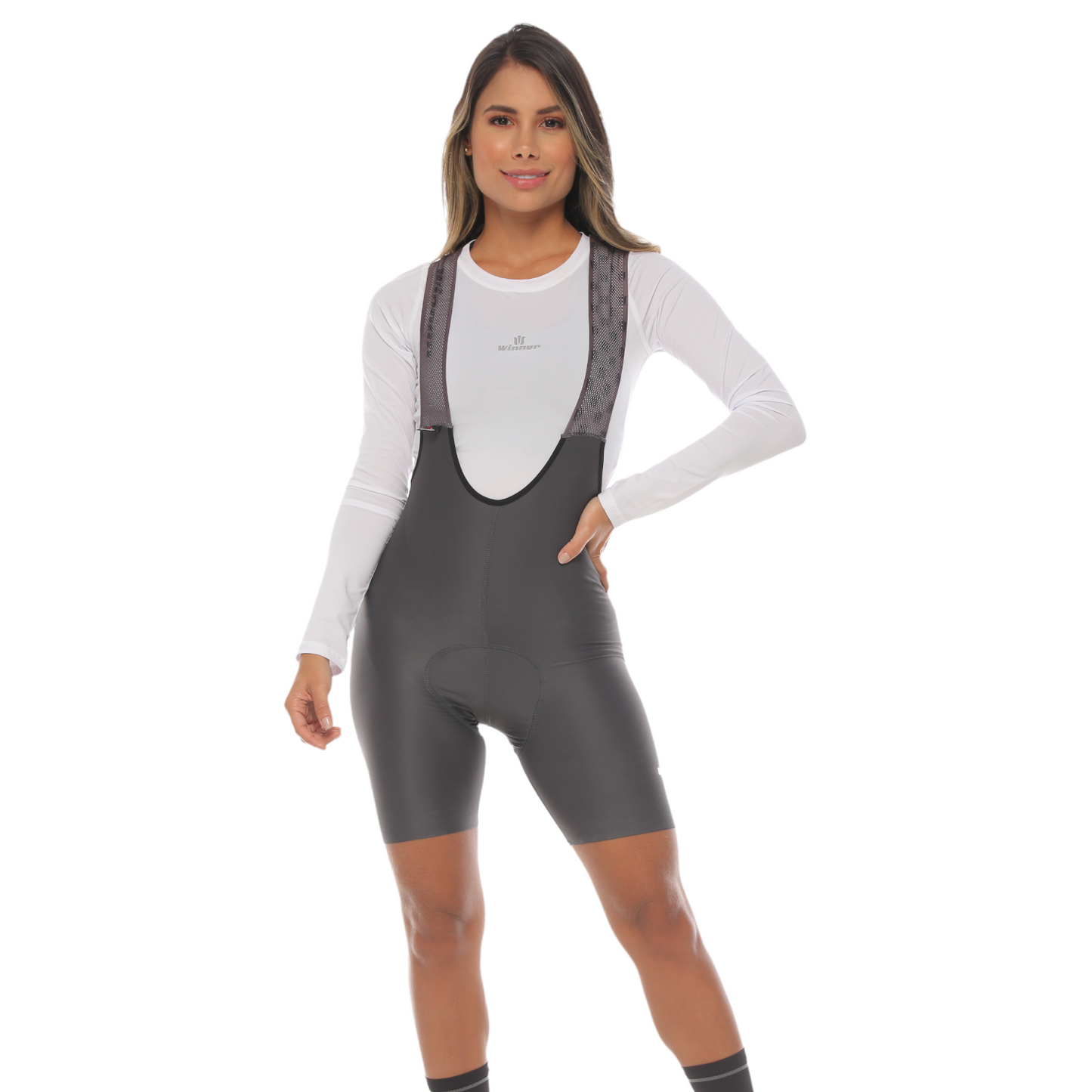 Pantaloneta De Ciclismo Híbrida F Gris