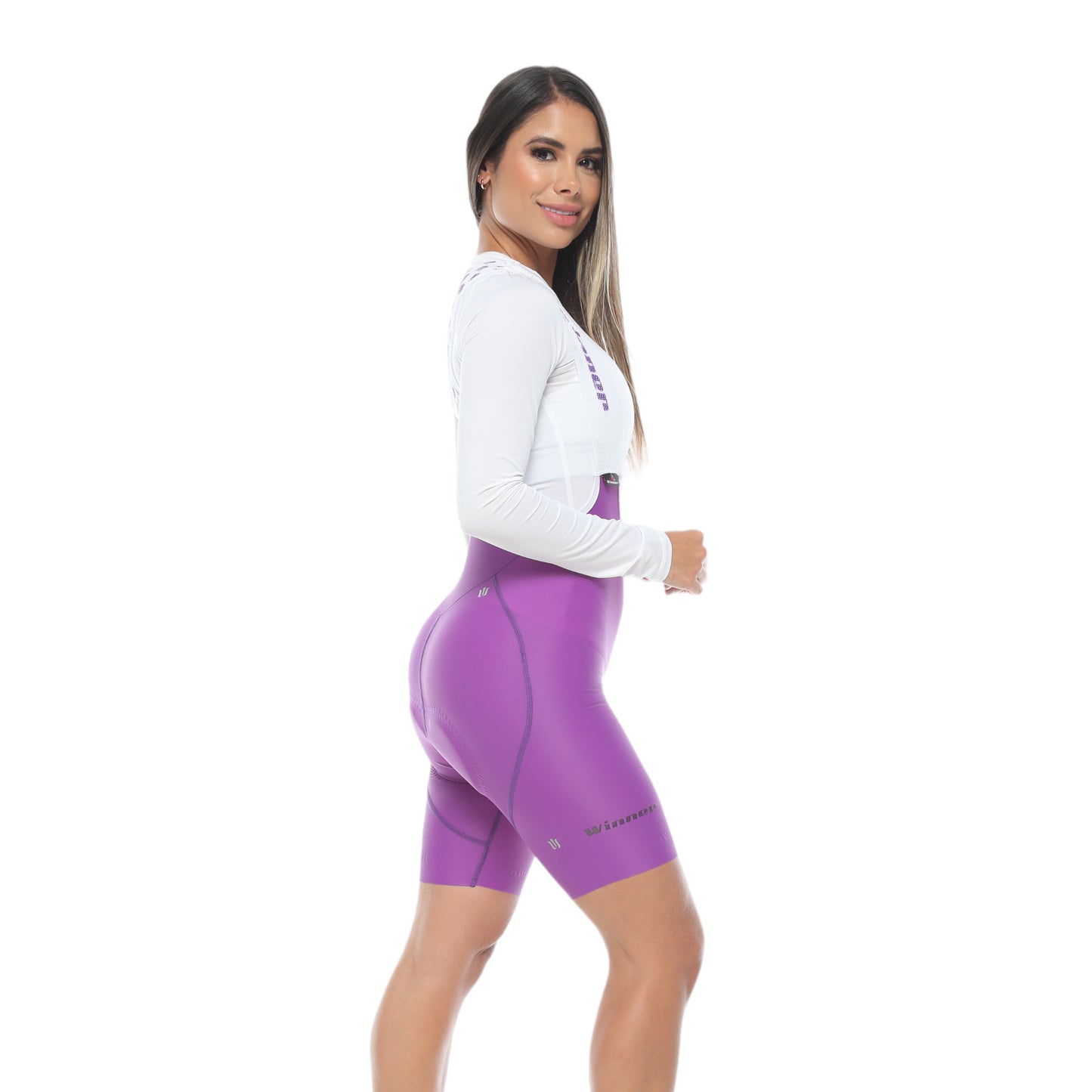 Pantaloneta De Ciclismo Híbrida F Lila