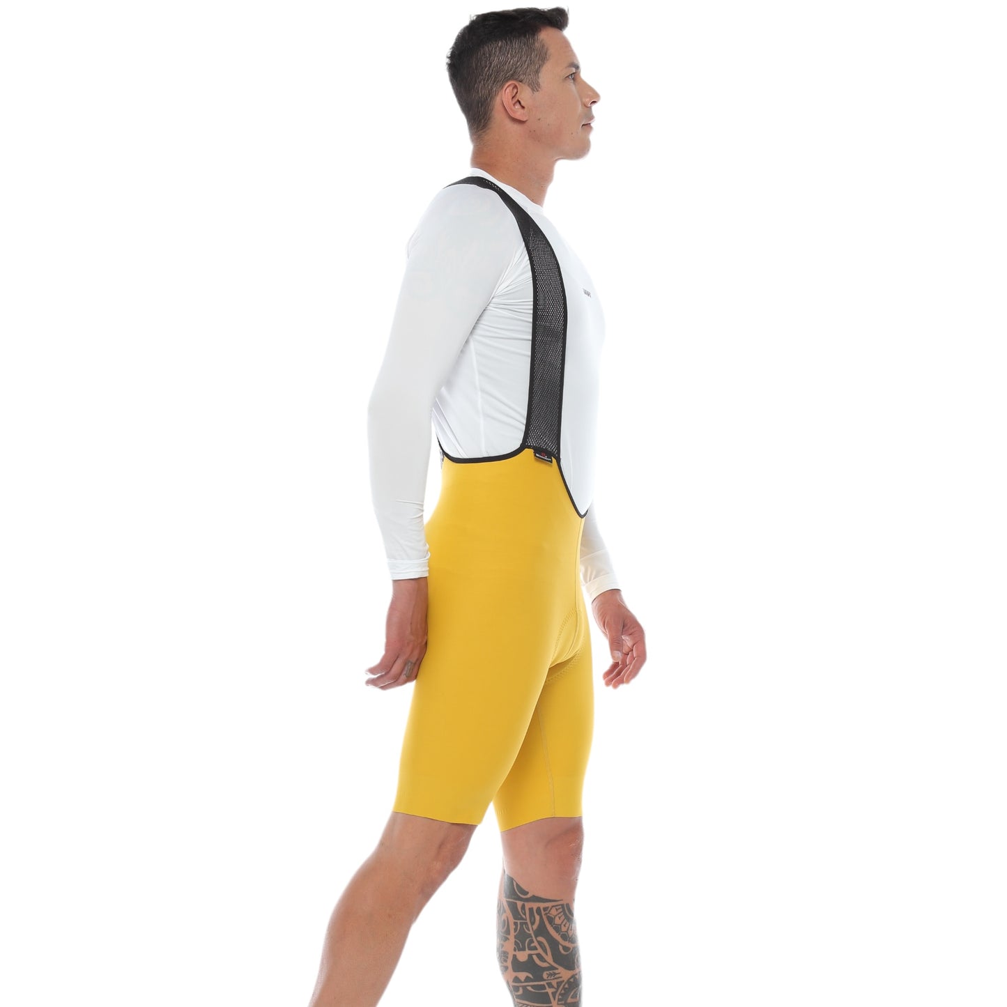 Pantaloneta De Ciclismo Sin Costuras Masculina Mostaza