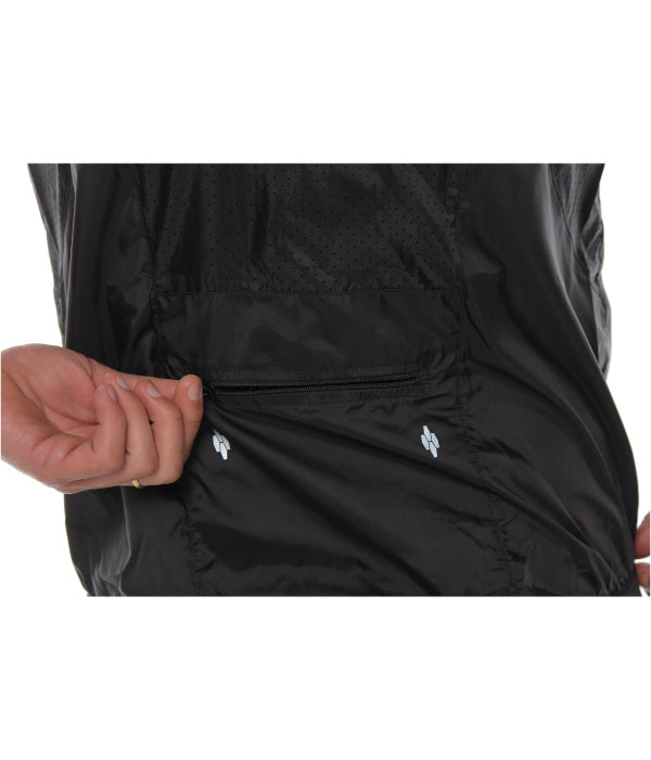 Chaleco cortavientos negro (Masculino)