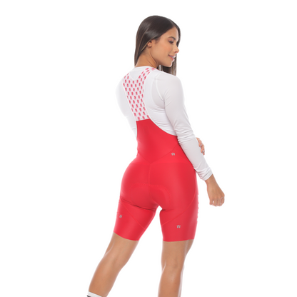 Pantaloneta De Ciclismo Híbrida F Roja