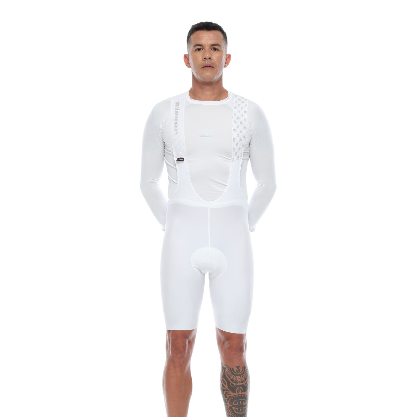 Pantaloneta De Ciclismo Híbrida Masculina Blanca
